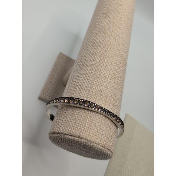 Brighton "LIGHT HEARTED" Swarovski Crystal Wavy Bangle Bracelet - Picture 6 of 8